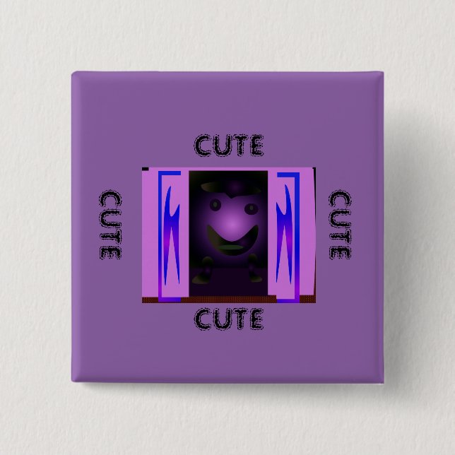 BÓTON QUADRADO 5.08CM CUTE_LOGO_PINK_BLACK (Frente)