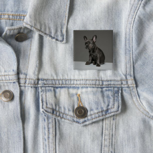 Bóton Quadrado 5.08cm Cutest Baby Animals Blue French Bulldog Puppy