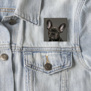 Bóton Quadrado 5.08cm Cutest Baby Animals   French Bulldog