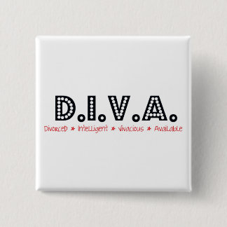 Bóton Quadrado 5.08cm D.I.V.A. Mulher divorciada