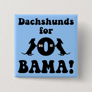 Bóton Quadrado 5.08cm dachshunds para Obama