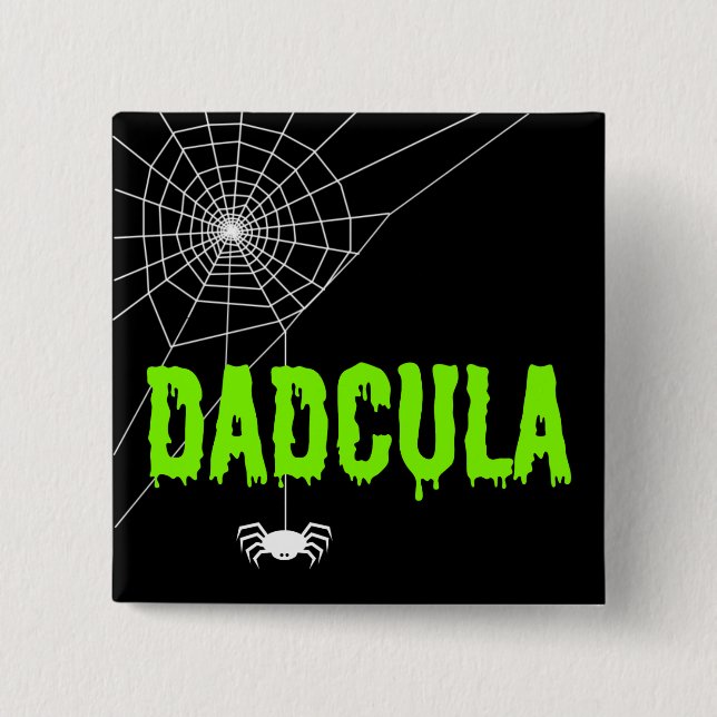 Bóton Quadrado 5.08cm Dadcula Green Driting Font Spider Web (Frente)