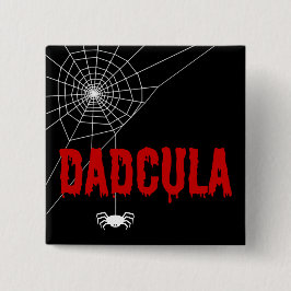 Bóton Quadrado 5.08cm Dadcula Red Driting Font Spider Web