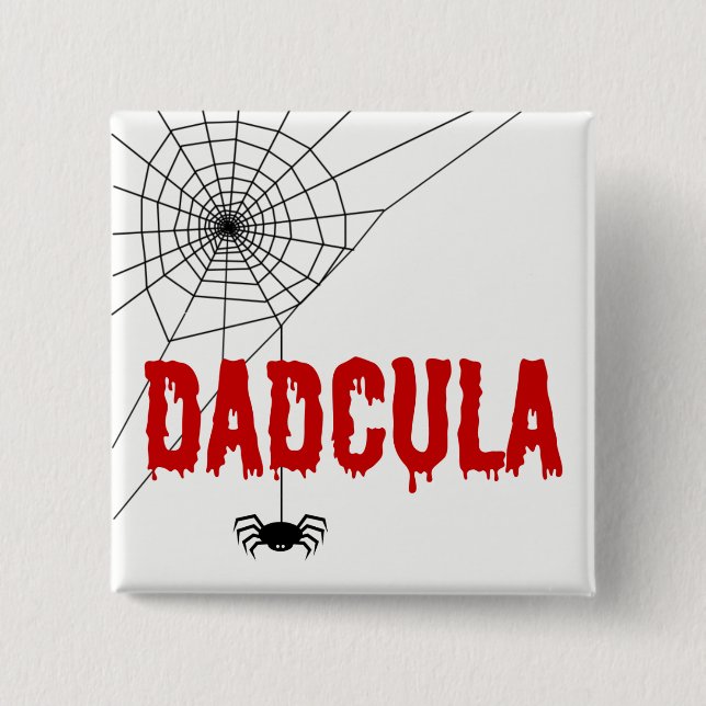 Bóton Quadrado 5.08cm Dadcula Red Driting Font Spider Web (Frente)