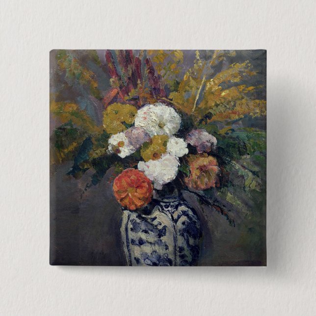 Bóton Quadrado 5.08cm Dálias, c.1873 (Frente)