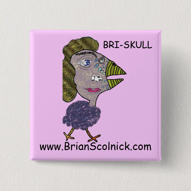 Bóton Quadrado 5.08cm dama (Frente)