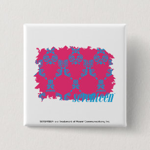 Bóton Quadrado 5.08cm Damasco 3 Aqua-Magentas