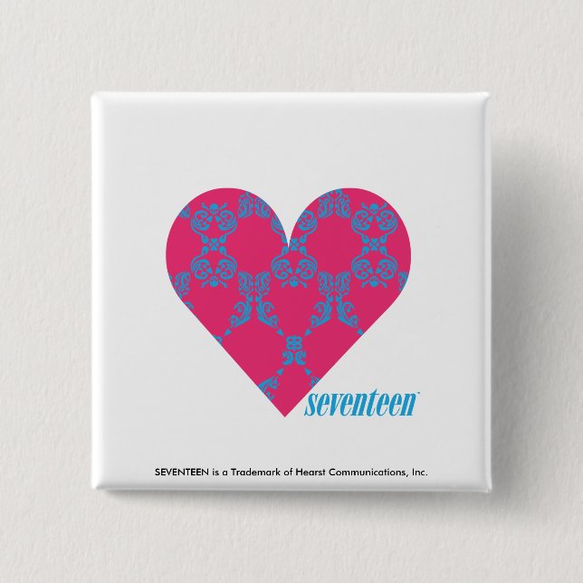 Bóton Quadrado 5.08cm Damasco 4 Aqua-Magentas (Frente)