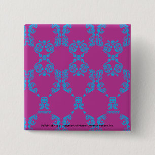 Bóton Quadrado 5.08cm Damasco Aqua-Roxo