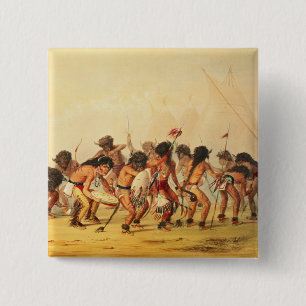 Bóton Quadrado 5.08cm Dança do búfalo, c.1832
