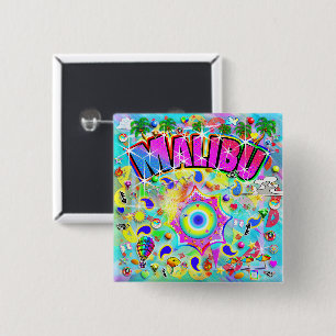 Bóton Quadrado 5.08cm Dança Mística de Malibu