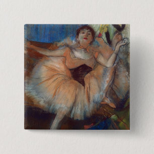 Bóton Quadrado 5.08cm Dançarino assentado   de Edgar Degas, 1879-80