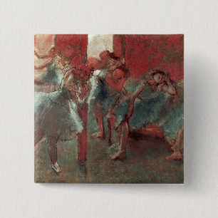 Bóton Quadrado 5.08cm Dançarinos de Edgar Degas no ensaio, 1895-98