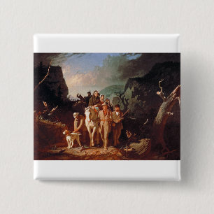 Bóton Quadrado 5.08cm Daniel Boone escoltando colonos