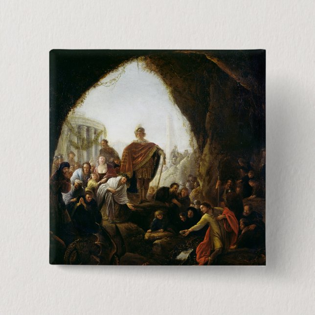 Bóton Quadrado 5.08cm Daniel que mata o dragão do Baal (Frente)
