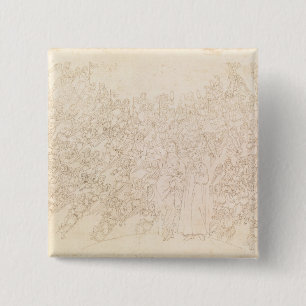 Bóton Quadrado 5.08cm Dante e Beatrice, do ` de Dante divino