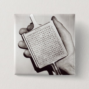 Bóton Quadrado 5.08cm Datilografe blocos