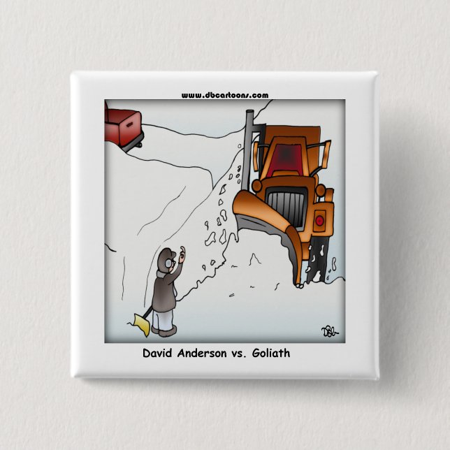 Bóton Quadrado 5.08cm David Anderson vs. Golias (Frente)