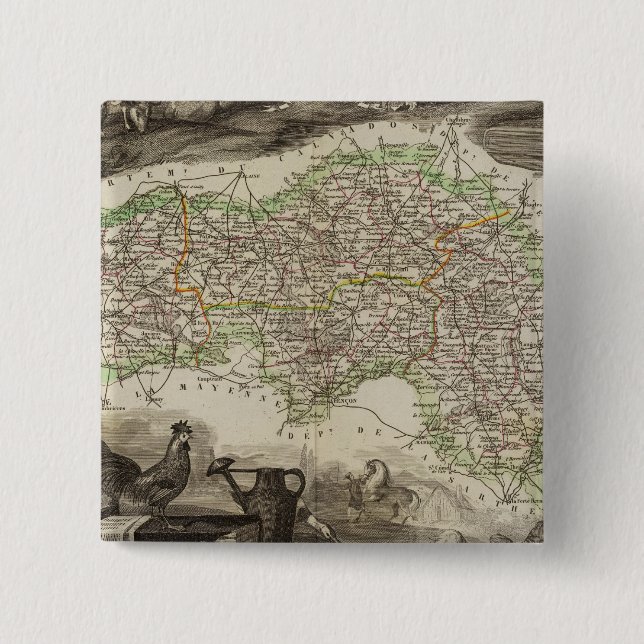 Bóton Quadrado 5.08cm De L'Orne (Frente)