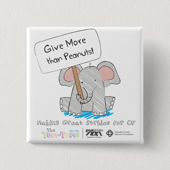 Bóton Quadrado 5.08cm Dê mais do que amendoins! (Frente)