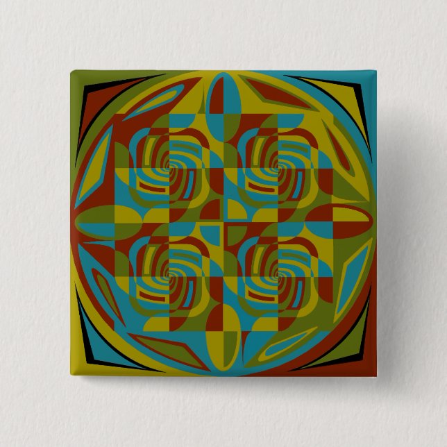 Bóton Quadrado 5.08cm De "teste padrão teste " (Frente)