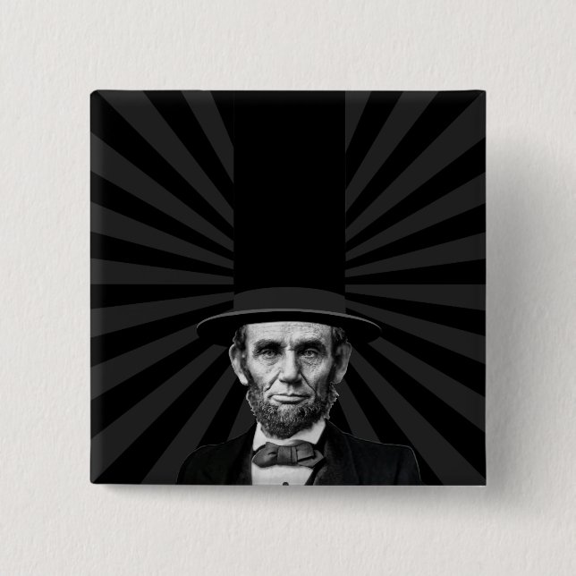 Bóton Quadrado 5.08cm Declaração Presidencial Abraham Lincoln (Frente)