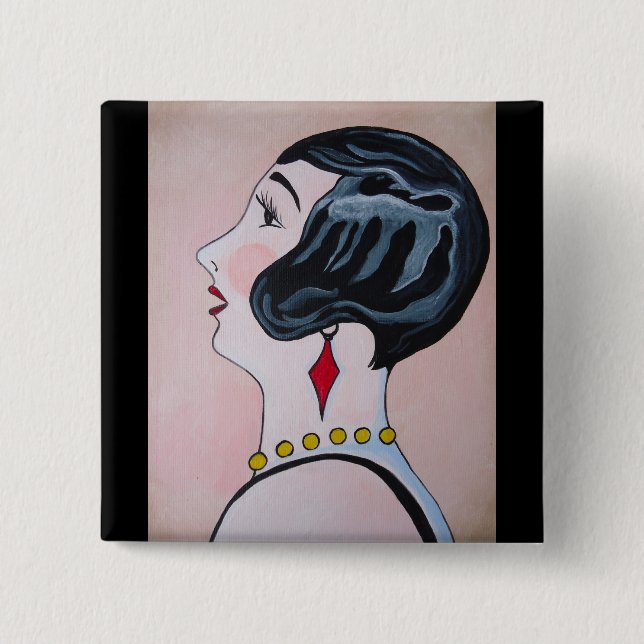 Bóton Quadrado 5.08cm Deco Diva (Frente)