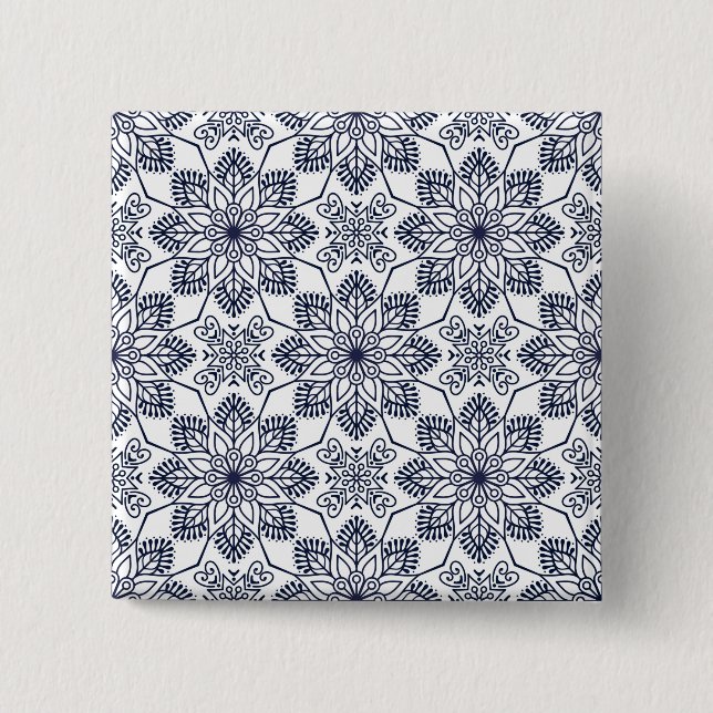 Bóton Quadrado 5.08cm Decoração (Frente)