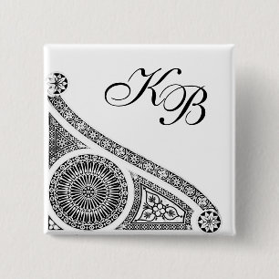 Bóton Quadrado 5.08cm Decoração arquitectónica branca preta do