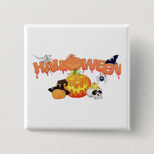 Bóton Quadrado 5.08cm Decorações de Halloween Fofas