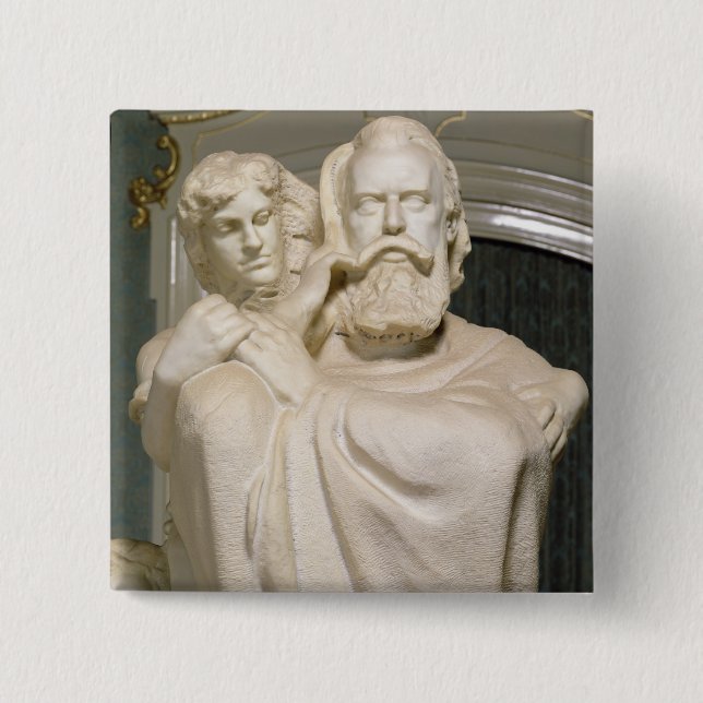 Bóton Quadrado 5.08cm Dedicação a Brahms, 1909 (Frente)