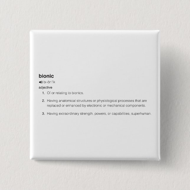 Bóton Quadrado 5.08cm Definição Bionica em Preto (Frente)