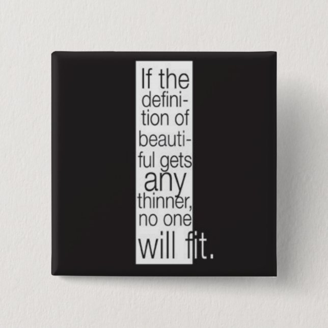 Bóton Quadrado 5.08cm Definição de bonito. Botão (Frente)