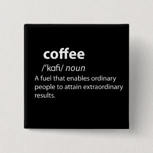 Bóton Quadrado 5.08cm Definição de Dicionário Engraçado Café