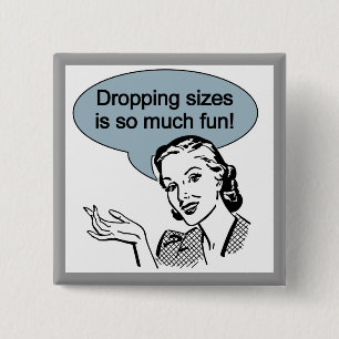 Bóton Quadrado 5.08cm Deixar cair tamanhos é tanto divertimento