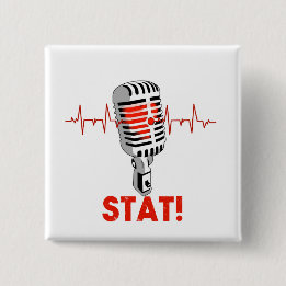 Bóton Quadrado 5.08cm Deixe cair o logotipo do mic