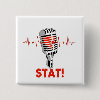 Bóton Quadrado 5.08cm Deixe cair o logotipo do mic