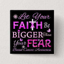 Bóton Quadrado 5.08cm Deixe sua fé ser maior