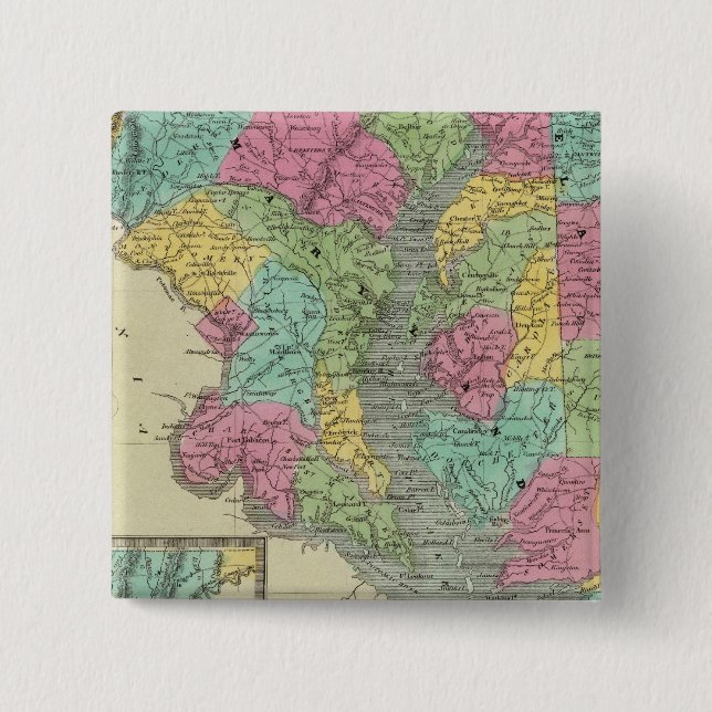 Bóton Quadrado 5.08cm Delaware E MaryLand (Frente)