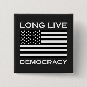 Bóton Quadrado 5.08cm Democracia Americana Viva