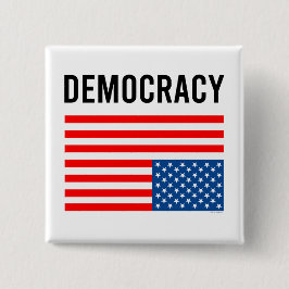 Bóton Quadrado 5.08cm Democracia Em Perigo
