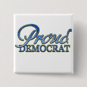 Bóton Quadrado 5.08cm Democrata orgulhosa elegante
