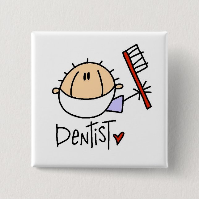 Bóton Quadrado 5.08cm Dentista (Frente)