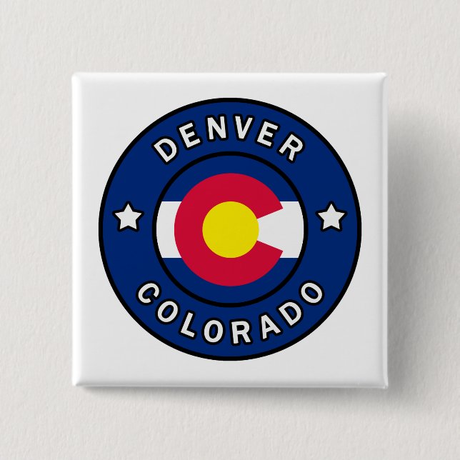 Bóton Quadrado 5.08cm Denver Colorado (Frente)