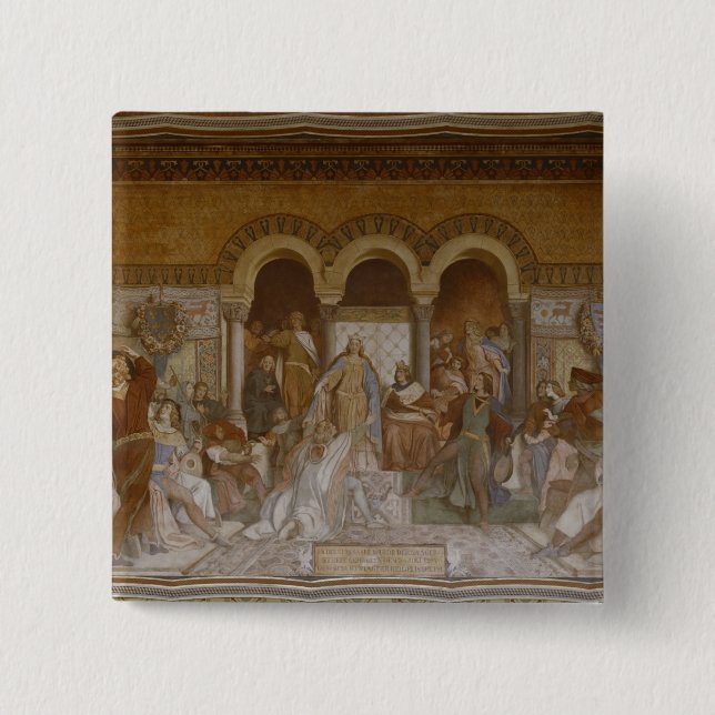 Bóton Quadrado 5.08cm Der Saengerkrieg, c.1854-55 (Frente)