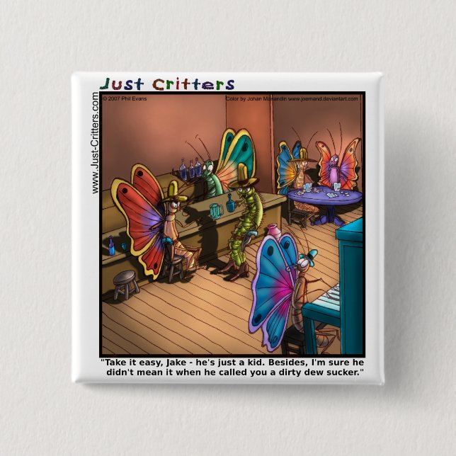 Bóton Quadrado 5.08cm Desativação da Borboleta (Frente)