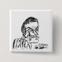 Bóton Quadrado 5.08cm desenho animado de vilão assustador