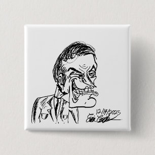 Bóton Quadrado 5.08cm desenho animado de vilão assustador