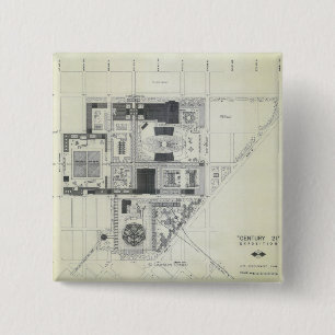 Bóton Quadrado 5.08cm Desenho do conceito aéreo da Agulha espacial