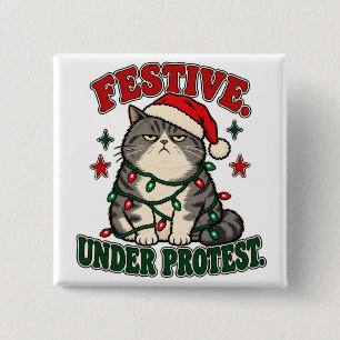 Bóton Quadrado 5.08cm Desenho engraçado de Natal sob protesto